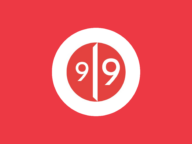 A red circular logo with white borders featuring the numbers 9 and 9 separated by a vertical line in the center.