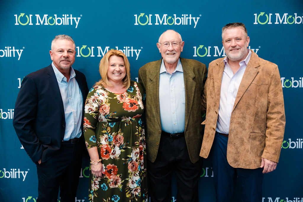 From left to right, Luke Sampson, co-founder, alongside Janice Gordon, daughter of Royce Barnhardt and sister to Keith Barnhardt, with Royce Barnhardt himself, the namesake of the award, and Keith Barnhardt, co-founder. 