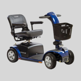 pride power scooter in blue.