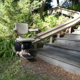 Bruno Elite Outdoor Curved stairlift.