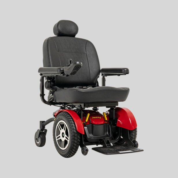 pride power chair in red.