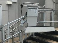 Savaria omega incline platform lift stairs.