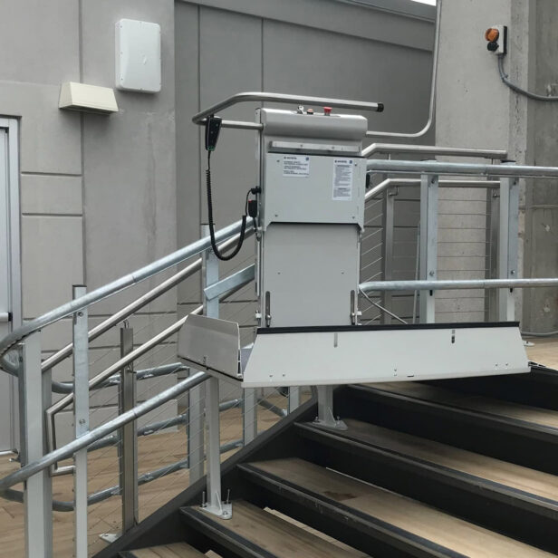 Savaria omega incline platform lift stairs.