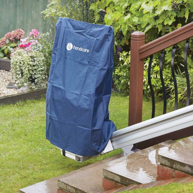 a covered Handicare 1000 Outdoor Stairlift.