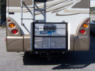 harmar AL300RV attached to the back of a vehicle.