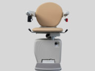 handicare 4000 outdoor stairlift with a tan seat.