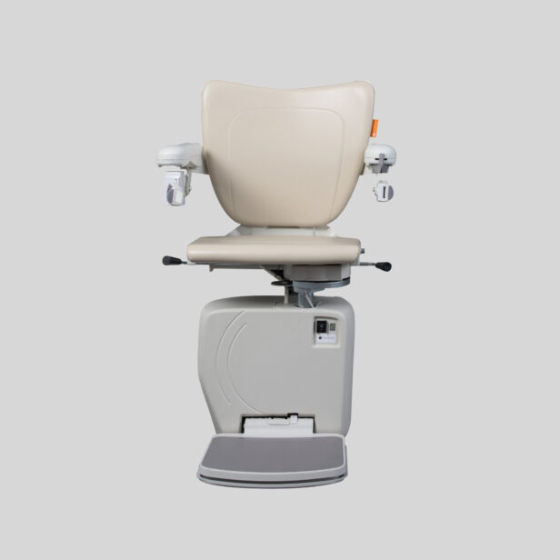 handicare 4000 outdoor stairlift with an ivory seat.